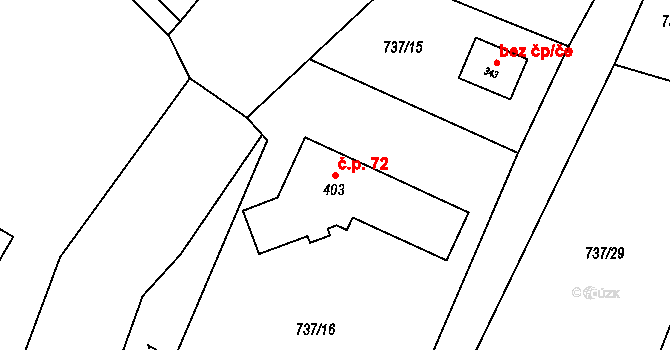 Havírna 72, Bohutín na parcele st. 403 v KÚ Bohutín, Katastrální mapa