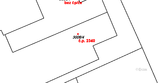 Uherský Brod 2340 na parcele st. 3006/4 v KÚ Uherský Brod, Katastrální mapa