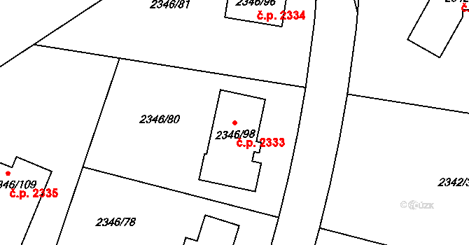 Pelhřimov 2333 na parcele st. 2346/98 v KÚ Pelhřimov, Katastrální mapa