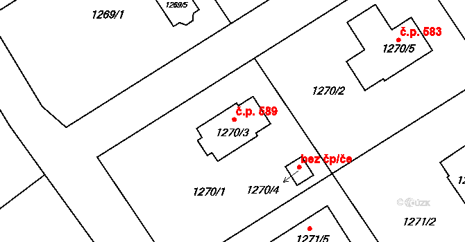 Suchdol nad Odrou 589 na parcele st. 1270/3 v KÚ Suchdol nad Odrou, Katastrální mapa
