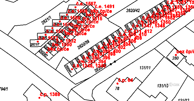 Děčín II-Nové Město 401,402, Děčín na parcele st. 2820/18 v KÚ Děčín, Katastrální mapa