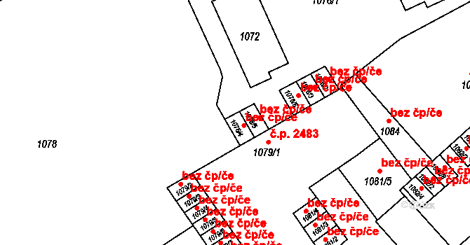 Teplice 39151492 na parcele st. 1076/4 v KÚ Teplice, Katastrální mapa