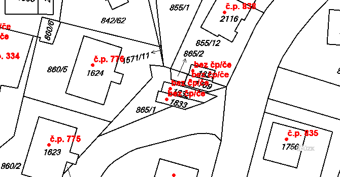 Prachatice 39915492 na parcele st. 1832 v KÚ Prachatice, Katastrální mapa