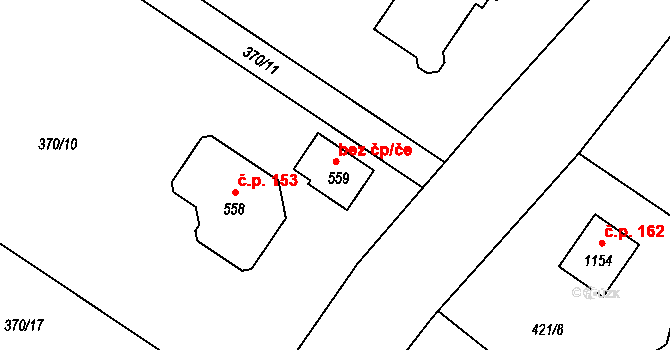 Třinec 41291492 na parcele st. 559 v KÚ Tyra, Katastrální mapa