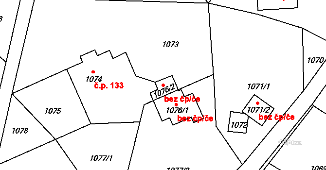 Nová Ves nad Nisou 42593492 na parcele st. 1076/2 v KÚ Nová Ves nad Nisou, Katastrální mapa