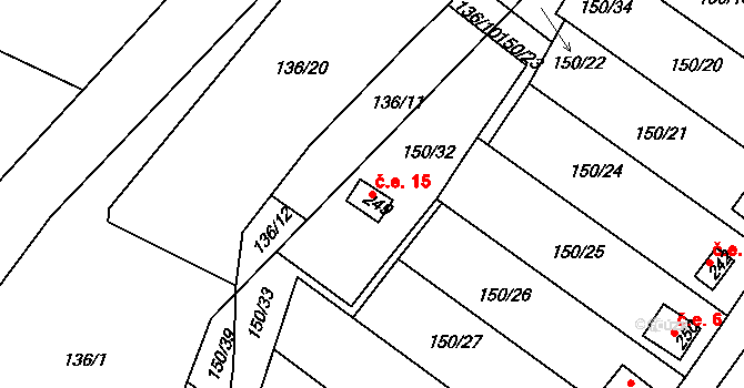 Jeníkov 44931492 na parcele st. 249 v KÚ Oldřichov u Duchcova, Katastrální mapa