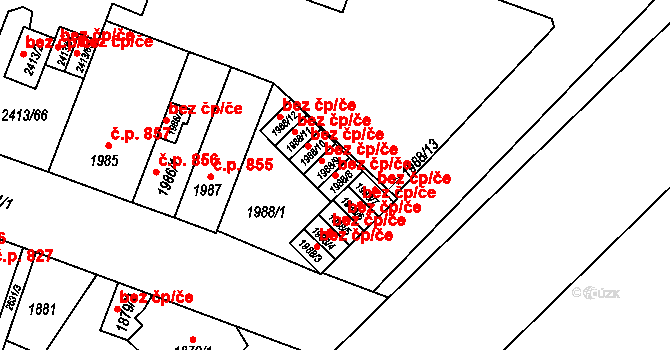 Plzeň 46516492 na parcele st. 1988/8 v KÚ Doubravka, Katastrální mapa