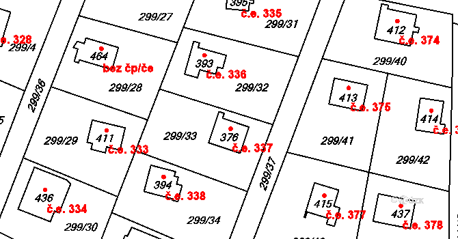 Černolice 337 na parcele st. 376 v KÚ Černolice, Katastrální mapa