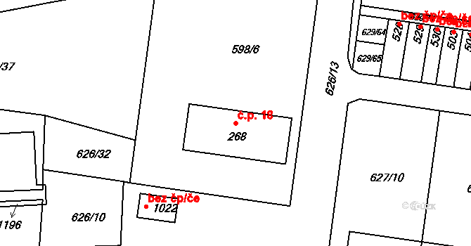Třebenice 18, Štěchovice na parcele st. 268 v KÚ Štěchovice u Prahy, Katastrální mapa