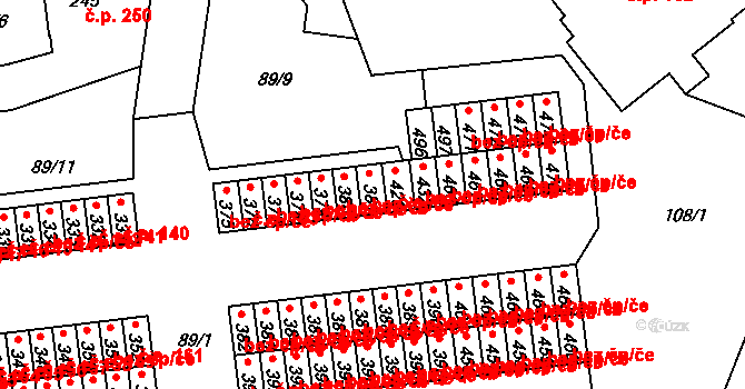 Běloves 168, Náchod na parcele st. 381 v KÚ Běloves, Katastrální mapa