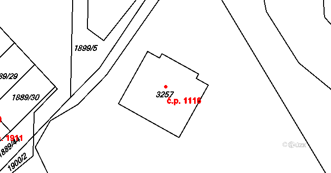 Náchod 1116 na parcele st. 3257 v KÚ Náchod, Katastrální mapa