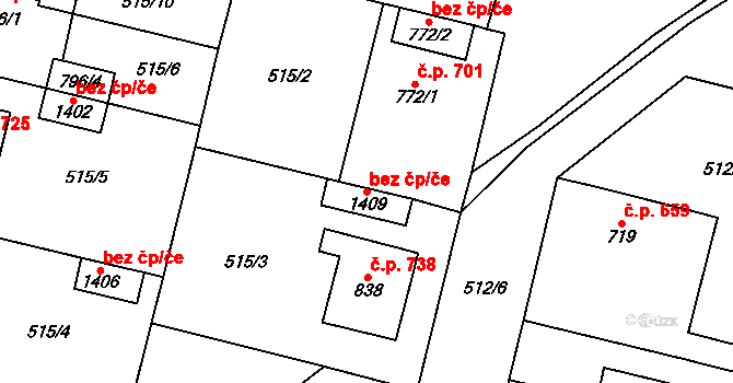 Libochovice 80148492 na parcele st. 1409 v KÚ Libochovice, Katastrální mapa
