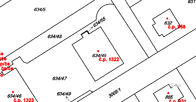 Rychnov nad Kněžnou 1322 na parcele st. 634/45 v KÚ Rychnov nad Kněžnou, Katastrální mapa