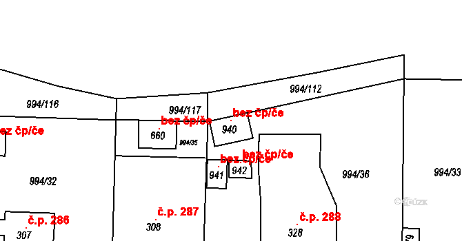 Jevišovice 101997493 na parcele st. 940 v KÚ Jevišovice, Katastrální mapa