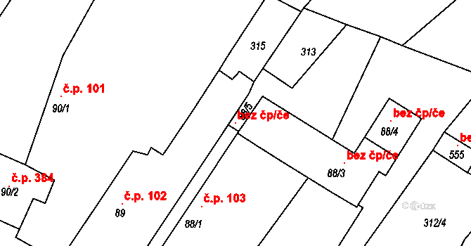 Černilov 119627493 na parcele st. 88/5 v KÚ Černilov, Katastrální mapa