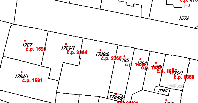 Teplice 2365 na parcele st. 1789/2 v KÚ Teplice, Katastrální mapa