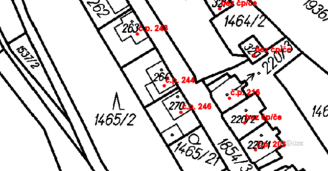 Oloví 244 na parcele st. 264 v KÚ Oloví, Katastrální mapa