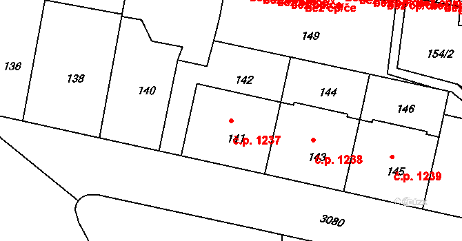Nusle 1237, Praha na parcele st. 141 v KÚ Nusle, Katastrální mapa