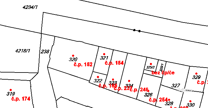 Vršovice 154, Praha na parcele st. 321 v KÚ Vršovice, Katastrální mapa