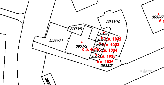 Jihlava 4815 na parcele st. 3931/2 v KÚ Jihlava, Katastrální mapa
