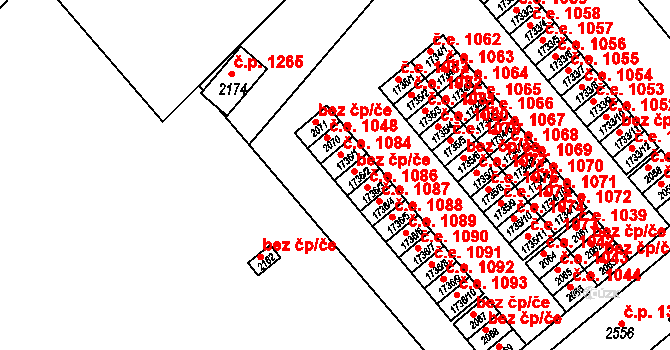 Vizovice 1084 na parcele st. 1736/1 v KÚ Vizovice, Katastrální mapa