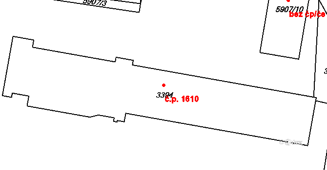 Česká Lípa 1610 na parcele st. 3394 v KÚ Česká Lípa, Katastrální mapa