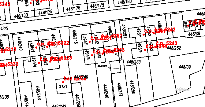 Otrokovice 5253 na parcele st. 494/3 v KÚ Otrokovice, Katastrální mapa