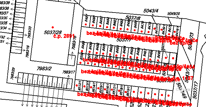 Brno 41415493 na parcele st. 8491 v KÚ Líšeň, Katastrální mapa