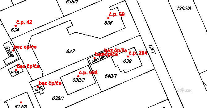 Plzeň 41612493 na parcele st. 640/3 v KÚ Hradiště u Plzně, Katastrální mapa
