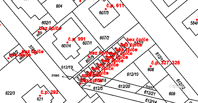 Kutná Hora 42057493 na parcele st. 607/5 v KÚ Kutná Hora, Katastrální mapa