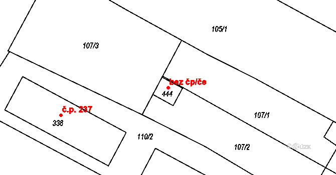 Skrbeň 42862493 na parcele st. 444 v KÚ Skrbeň, Katastrální mapa