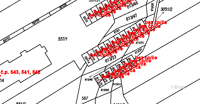 Zbýšov 46038493 na parcele st. 557/16 v KÚ Zbýšov u Oslavan, Katastrální mapa