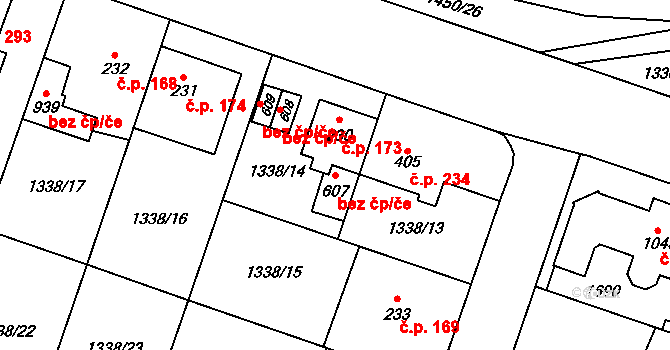 Zlín 47740493 na parcele st. 607 v KÚ Příluky u Zlína, Katastrální mapa