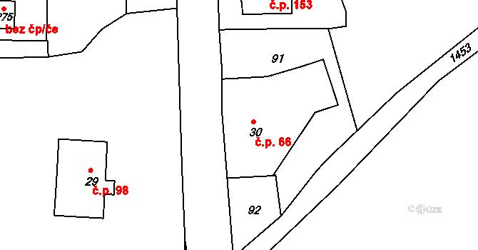 Arnoltice 66 na parcele st. 30 v KÚ Arnoltice, Katastrální mapa