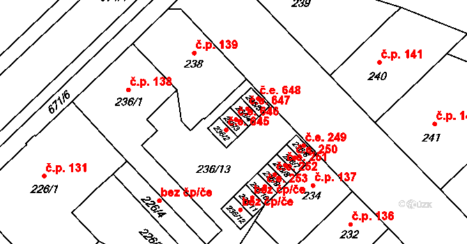 Český Těšín 646 na parcele st. 236/3 v KÚ Český Těšín, Katastrální mapa