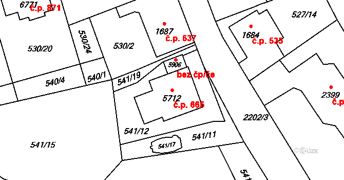 Beroun-Závodí 665, Beroun na parcele st. 5712 v KÚ Beroun, Katastrální mapa