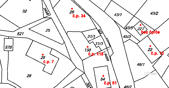 Lipí 118, Náchod na parcele st. 138 v KÚ Lipí u Náchoda, Katastrální mapa