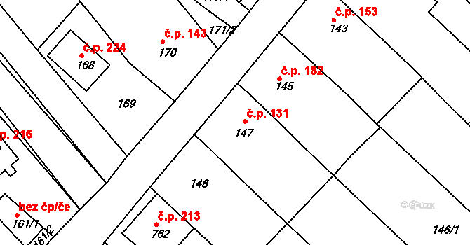 Ketkovice 131 na parcele st. 147 v KÚ Ketkovice, Katastrální mapa
