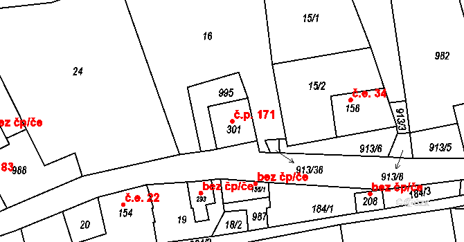 Michalovy Hory 171, Chodová Planá, Katastrální mapa