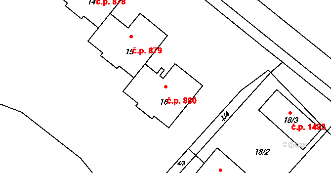 Lutyně 880, Orlová na parcele st. 16 v KÚ Horní Lutyně, Katastrální mapa