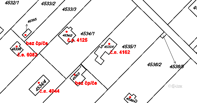 Znojmo 4162 na parcele st. 4535/4 v KÚ Znojmo-město, Katastrální mapa