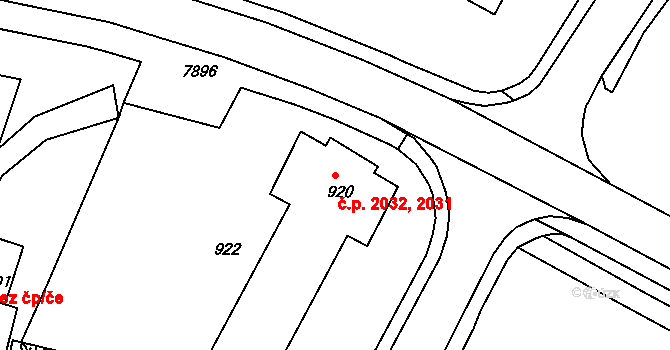 Žďár nad Sázavou 3 2031,2032, Žďár nad Sázavou na parcele st. 920 v KÚ Město Žďár, Katastrální mapa