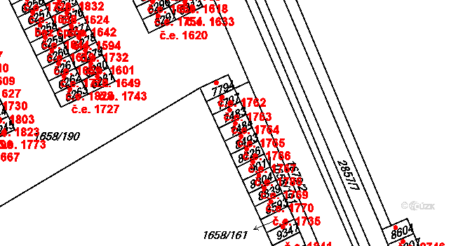 Hodonín 1765 na parcele st. 7484 v KÚ Hodonín, Katastrální mapa