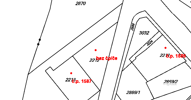 Opava 41429494 na parcele st. 2212 v KÚ Kateřinky u Opavy, Katastrální mapa