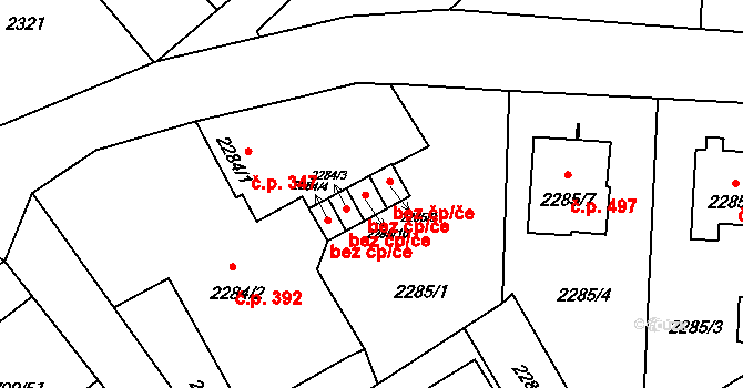 Karviná 41626494 na parcele st. 2285/10 v KÚ Karviná-město, Katastrální mapa