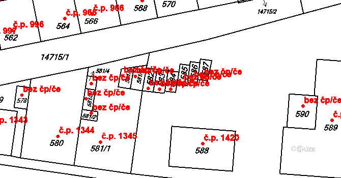 Vsetín 41771494 na parcele st. 584 v KÚ Vsetín, Katastrální mapa
