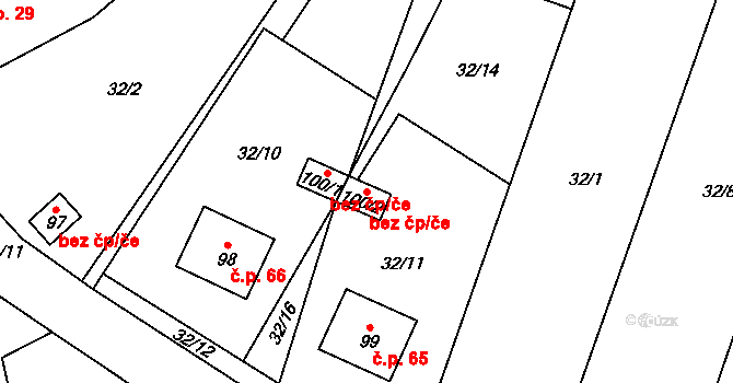 Ostrovec-Lhotka 43443494 na parcele st. 100/2 v KÚ Lhotka u Terešova, Katastrální mapa