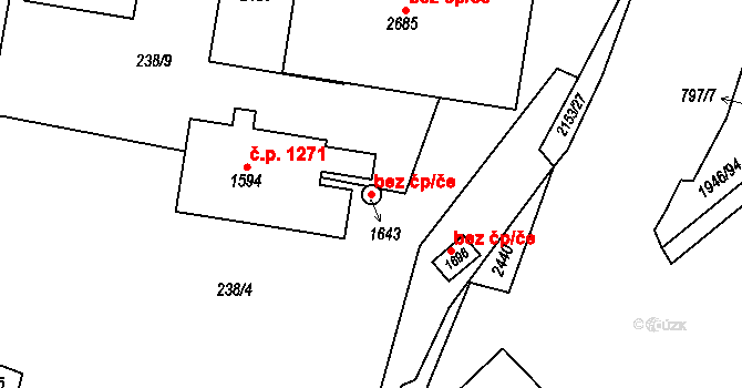 Třebechovice pod Orebem 46614494 na parcele st. 1643 v KÚ Třebechovice pod Orebem, Katastrální mapa