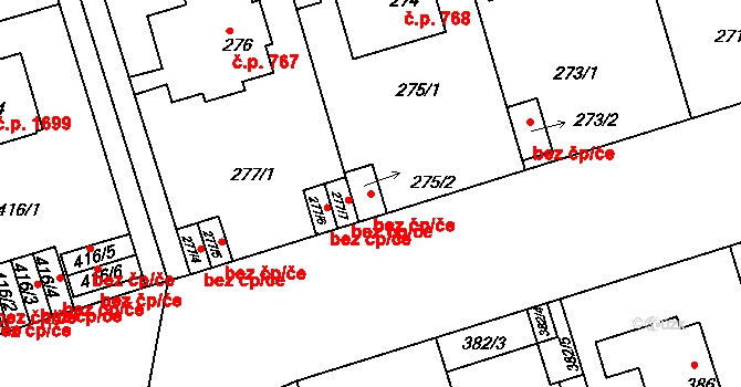 Praha 46776494 na parcele st. 275/2 v KÚ Střešovice, Katastrální mapa