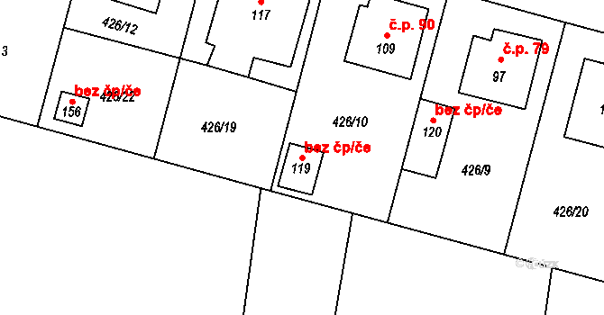 Rovná 49866494 na parcele st. 119 v KÚ Rovná u Strakonic, Katastrální mapa